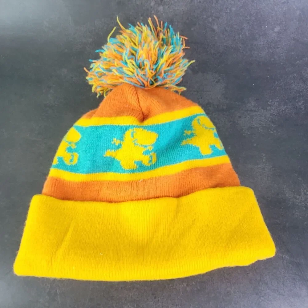RT by Cirque Dinosaur T-Rex Boys Beanie Cap With Pom Pom